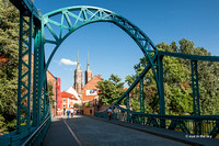 Breslau, Tumski-Brücke - Blick auf den Dom
