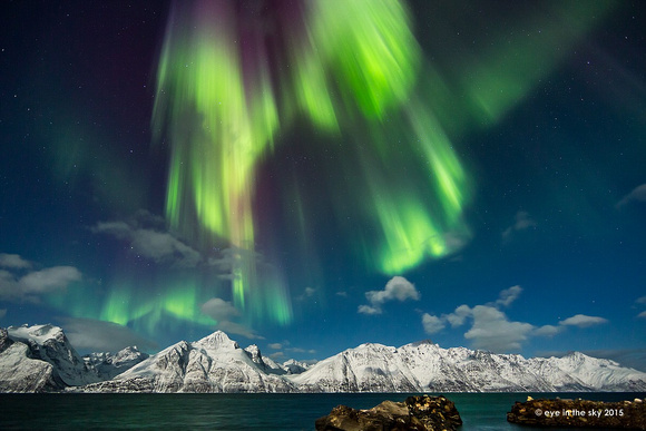 Norwegen, Polarlichter bei Spåkenes, Lyngenfjord