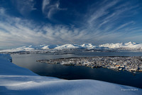 Norwegen, Blick vom Fjellheisen auf Tromsø