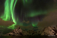 Polarlichter bei Reine, Lofoten, Norwegen