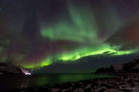 Polarlichter über dem Steinfjord, Senja