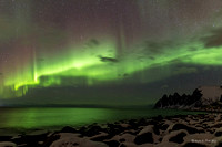 Polarlichter über dem Steinfjord, Senja