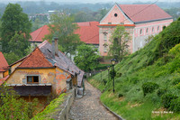 Ptuj (ehem. Pettau), Blick vom Schlossberg auf das Dominikanerkloster