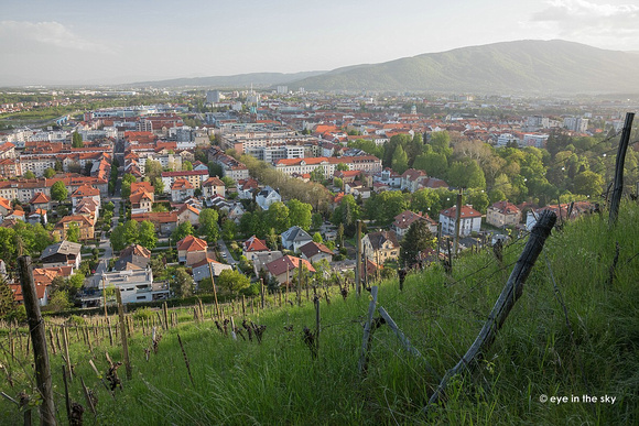 Maribor, Blick vom Hügel Piramida auf die Stadt