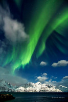 Norwegen, Polarlichter bei Spåkenes, Lyngenfjord
